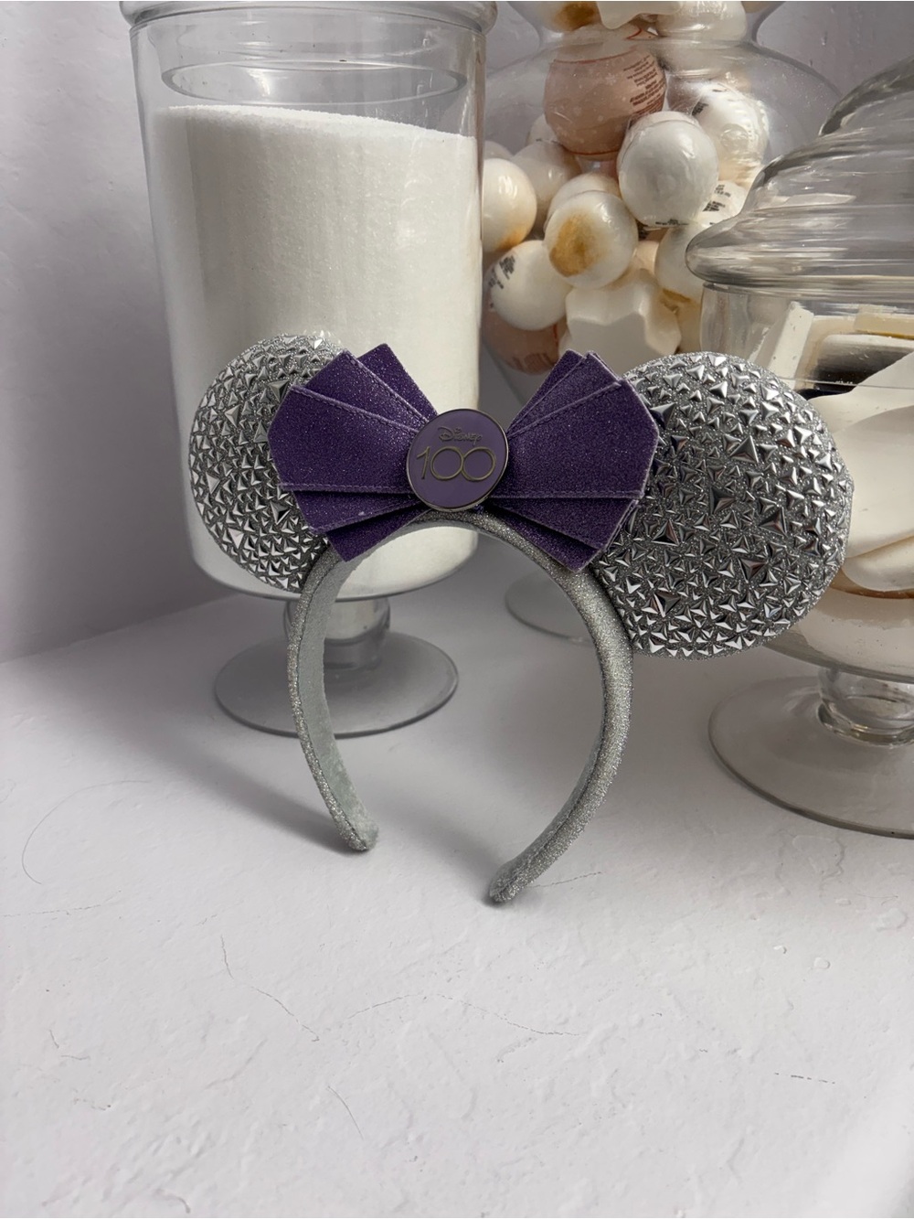 Disney100 Platinum Celebration Minnie Mouse Ear Headband NWOT
